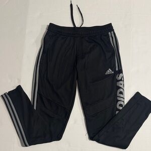 Adidas women’s Black Joggers with Gray Stripes